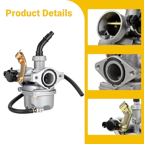 HIAORS PZ19 19mm Carburetor Carb with Cable Choke Compatible with Taotao Coolster 110cc 125cc Apollo Sunl NST Coolsport Lifan Baja ATV Quad 4 Wheeler CRF50 DB14 DB27 4-Stroke Pit Dirt Bike Parts