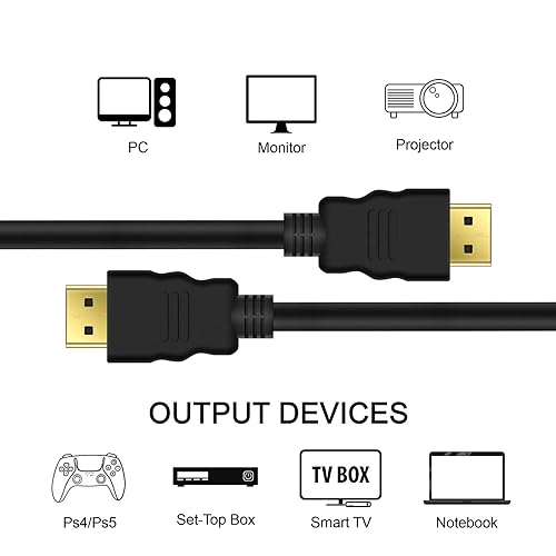 Heavy Duty 4K HDMI Extra Long Cable High Speed Lead Smart HD, Gold Plated Connectors for Laptop Projector, LED, LCD - Image 4