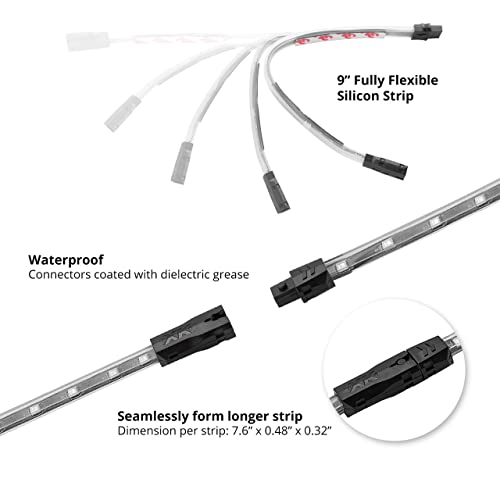 White 8 Pod 2 Strip Led Universal Motorcycle Accent Neon Underglow Light Kit #TOP2