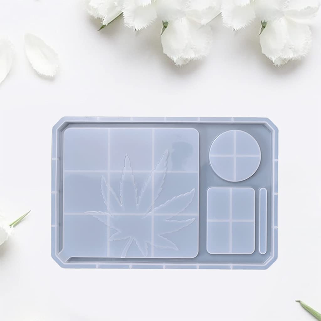 Resina epoxi, bandeja de silicona grande para joyería | Caja de almacenamiento de hierro fundido, tabla de servir grande, molde de resina, bandeja de maquillaje