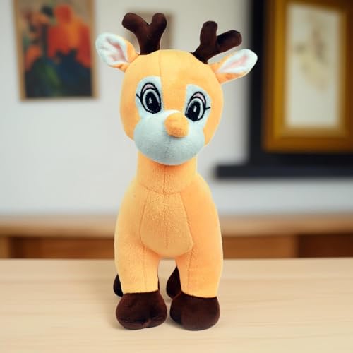 Image of EITHEO Deer Stuffed Plush Soft Toy 30 cm, Cute Teddy Bear Style Animal for Kids Boys Girls, Baby Soft Toys Gift for Birthday, Baby Shower & Special Occasions (Yellow)