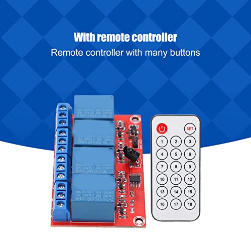Set Of 4Channel Relay Modules, Compact Set Of 4Channel Relay Modules Receiver Set Long Life, Saving Labor With Internal Battery For 24V #TOP6