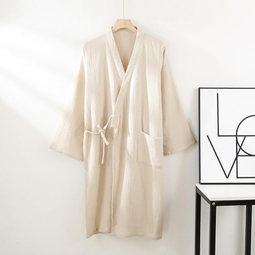 Kimono yukata transpirable de algodón para evitar el calor al dormir 3