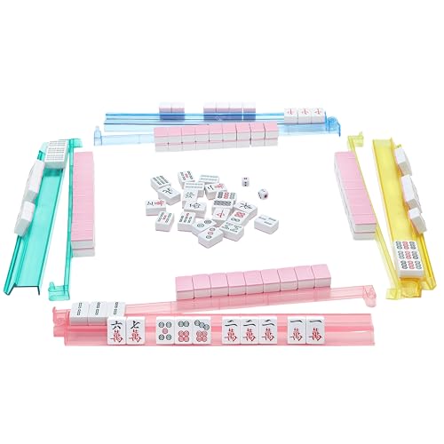Niflirt Mahjong Racks with Pushers Acrylic 4PCS Set 18.5in American Majiang Tile Racks Mahjong Accessories and Gifts (Clear) by Niflirt - Image 3