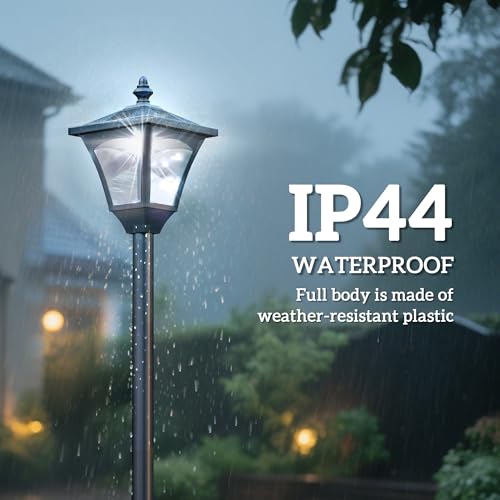 Outsunny Outdoor Garden Solar Post Lamp Photosensitive LED Lantern Bollard Pathway 1.2M Tall – Black