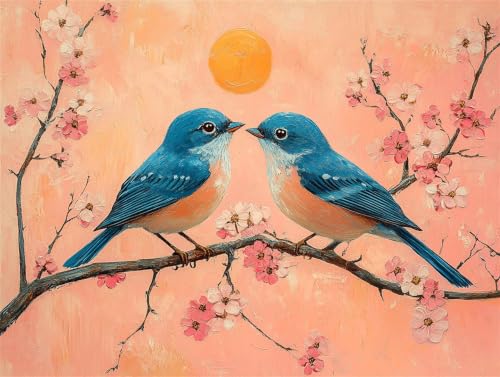 Pintar por numeros pajaro kit de pintura acrilica para adultos con lienzos de 70x90cm q-606