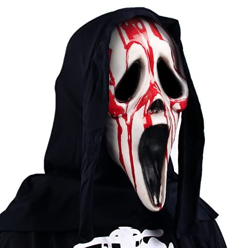 molezu Máscara de látex sangriento de la película de terror, máscara de látex de sangre, Halloween, fiesta, espeluznante, cosplay, accesorios realistas Cover