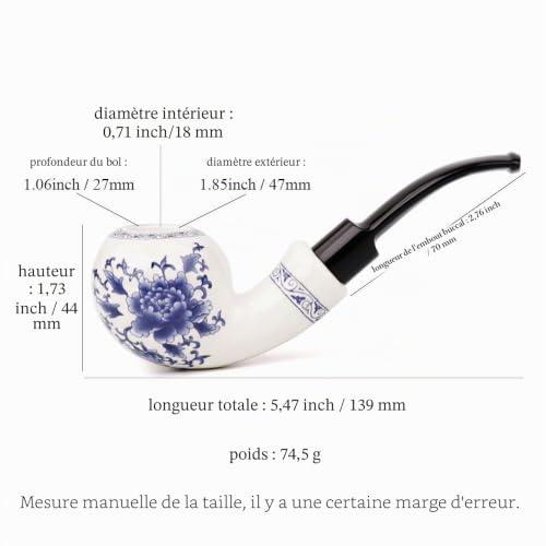 MUXIANG – Pipe à tabac avec tuyau en acrylique courbé et embout en filtre de 9 mm AN0001 – vue 3