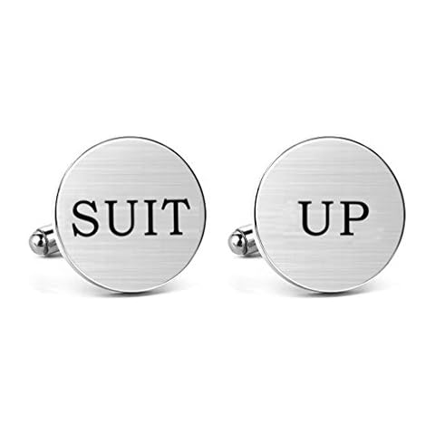 MUEEU Cufflinks Engraved Suit Up Wedding Men Birthday Anniversaty Bridal Party Shirt Accessory Groom Gift Cover