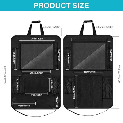 Miniatura 2 de Lrocotanc Organizador De Coche, Paquete De 2 Drganizadores De Asiento Trasero, Funda Coche Asiento De Tela Oxford, Adecuada Para Almacenar Juguetes, Bocadillos Y Tazas En El Auto Negro .