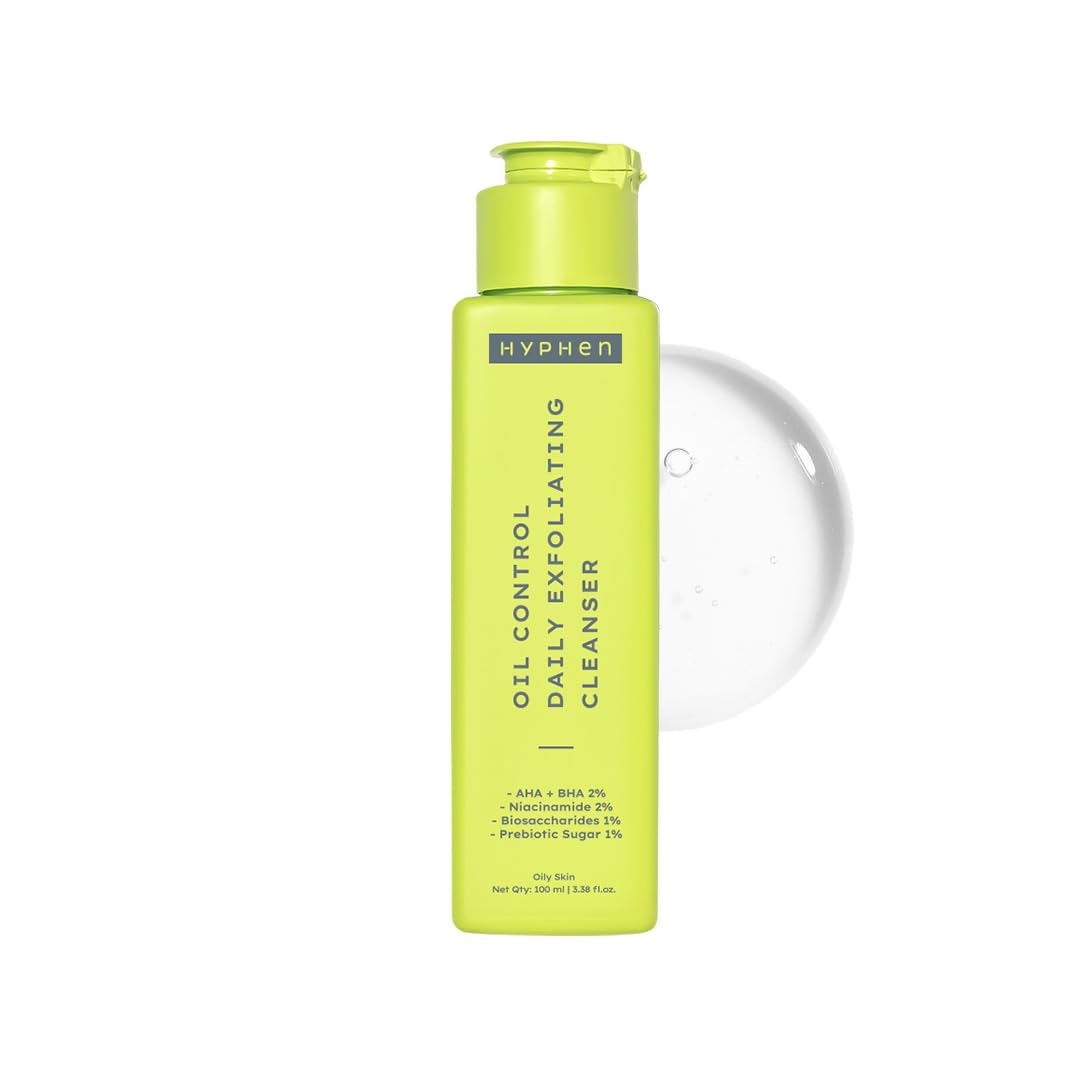 Hyphen Oil Control 2% AHA + BHA, Salicylic Acid Face Wash for Oily Skin & Acne| Daily Exfoliating Cleanser with 2% Niacinamide | Deep Cleanses & Removes Dirt | For Men & Women - 100 ml-image-9