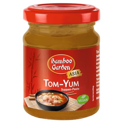 Bamboo Garden - Tom Yum Suppen-Paste | Würzbasis für thailändische Suppen | 125 g Suppen-Paste ergibt circa 1,5 Liter Basissuppe | 1 x 125 g