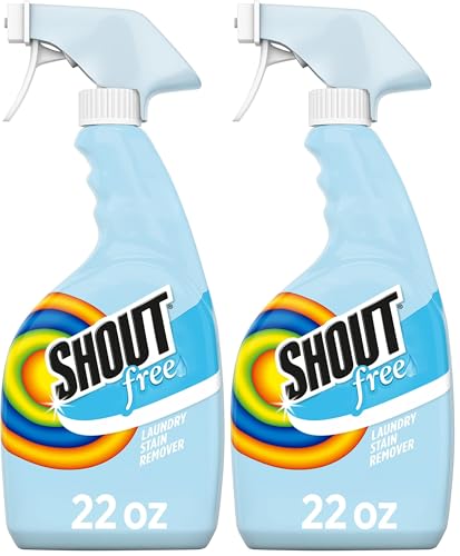 Image of Shout Free Laundry Stain Remover, Active Enzyme Formula is Dye, Fragrance, and Bleach Free, Removes 100+ Types of Stains, including Baby Stains - 22oz Spray (Pack of 2)