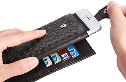Wallet Case,Real Leather Protector Protective Card Holder Stand Fit Card Slot Case Wallet Cover 5.8 Inch iPhone 7,iPhone 6/6s Plus,Samsung Galaxy S7/S7 EDGE,Note 4/5,S6/S6 EDGE/S6 EDGE+ (Dark Brown)