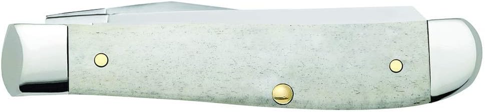 Case WR XX Pocket Knife Patriotic Smooth Natural Bone Mini Trapper Item #64135 - (6207 SS) - Length Closed: 3 1/2 Inches