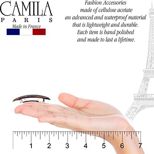 Camila Paris Cp1438/2 French Hair Barrette Clip For Girls, Tortoise Small 2.5 Inch Set Of 2 Strong Hold Grip Hair Clips For Women, No Slip And Durable Styling Girls Hair Accessories, Made In France #TOP2