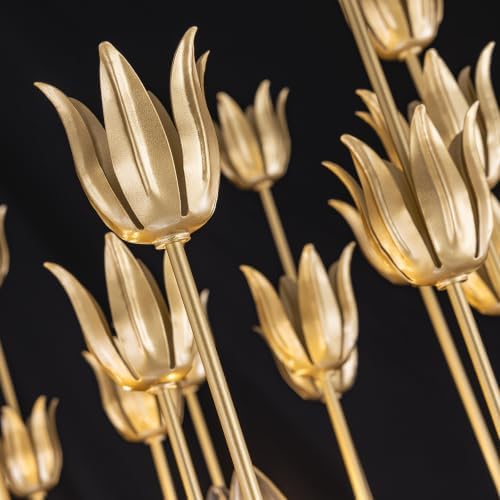 Wellmet Gold Flower Chandelier for Dining Room, Modern Farmhouse Chandelier — 사진 5