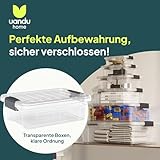 uandu Aufbewahrungsbox mit deckel groß, 4er Set BPA Frei Kunststoff, Aufbewahrungsboxen Stapelbar, Hundefutter trocken 15kg Aufbewahrung, Plastikbox, Storage Boxes - 34Lx4