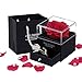 Rosa Real Preservada Eterna Flor de Jabón Hecha a Mano Caja de Regalo de Joyería, Broche Collar Caja de Regalos para San Valentín Día de la Madre Aniversario Cumpleaños Navidad.