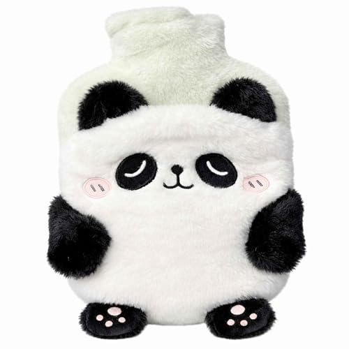Fuzzy Panda Hot Water Bottle with Cover