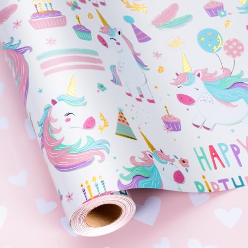 MAYPLUSS Unicorn Wrapping Paper
