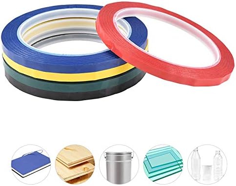 Whiteboard Tape, Graphic Chart Tape, Self Adhesive, Assorted 5 Colors, 6 mm x 66 m per roll, Pack of 5 Rolls