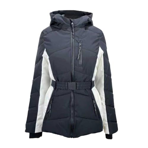 Image of Jack Wills Womens Hooded Puffer Long Sleeve Waterproof Ski Jacket Black 8