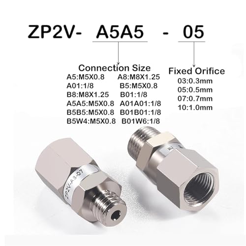 Clapet anti-retour de pression pneumatique ZP2V-A5-05 avec filetage - 5