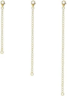 Sterling Silver Chain Extension Yellow Gold Flashed, 3 Piece