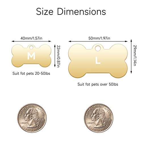 Stainless Steel Custom Pet Id Tags, Personalized Bone Shaped Dog Cat Tags Tag With Rhinestone Crown Pendant, Engraved On Both Sides, Up To 8 Lines Of Custom Text #TOP2