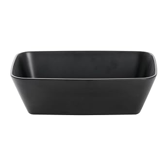 HUBERT Soft Square Serving Bowl Black - 10 1/2"L x 6 1/2"w x 3 1/10"H
