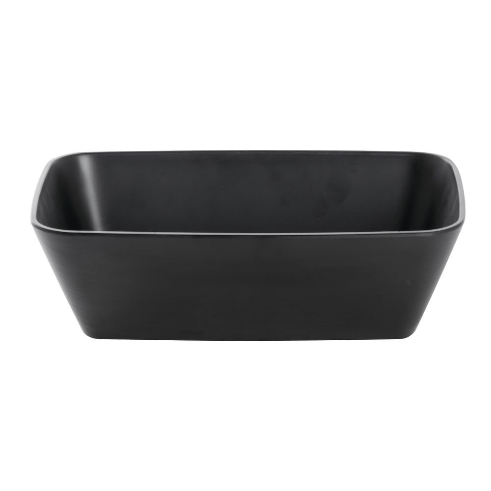 Soft Square Serving Bowl Black - 10 1/2"L x 6 1/2"w x 3 1/10"H by HUBERT – 10.5 inches, Melamine, Black, Model M2340-BLACK