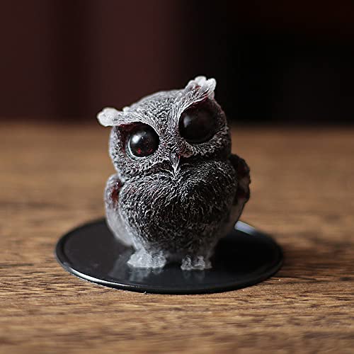 OwMell Owl Statue Tumbled Stone Gemstone Owl Figurine Home Decor