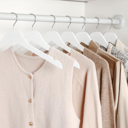 TOPIA HANGER White Wooden Hangers 30 Pack, 0.28 inch Slim Wood Clothes Hanger with Flat Design and Smooth Notches, Lightweight & Durable Space Saving Hangers for Shirt, Coat, Camisole-CT31W by TOPIA HANGER - Used condition - Image 7