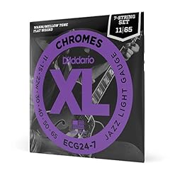 D’Addario Chromes ECG24-7 Cordes à filet plat pour guitare électrique 7 cordes Jazz Light 11-65 & EXL110-7 Cordes en… - Les Beatles, Paul McCartney, John Lennon, RIngo Starr, George Harrison D'Addario Chromes ECG24-7 Cordes à filet plat pour guitare électrique 7 cordes Jazz Light 11-65 & EXL110-7 Cordes en… – Image 2