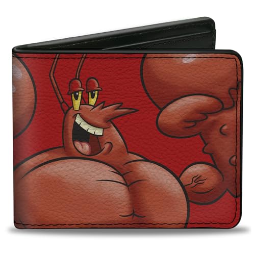 Buckle-Down SpongeBob SquarePants Wallet, Bifold, Spongebob Squarepants Larry the Lobster Flex Pose Red, Vegan Leather