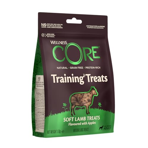 Wellness Core Training Treats Agneau & Pommes, Friandises Moelleuses pour Chien, Parfaites pour l'Apprentissage, 100% Naturelles, Riche en Protéines, 170 g