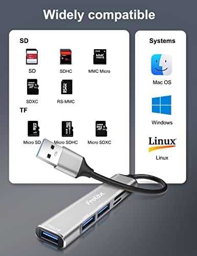 Czytnik kart SD/Micro SD, 5 w 1 Adapter USB z Czytniki Kart SD TF, 1 USB 3.0, 2 USB 2.0, Mini Hub USB do PC, Laptop, SD/Micro SD/TF/SDHC/SDXC/MMC itp.