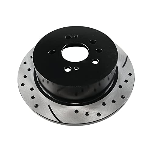 Autoshack Pr41454Lr Pair Of 2 Rear Drilled And Slotted Brake Rotors Black Driver And Passenger Side Replacement For 2007 2008 2009 2010 Hyundai Elantra 2.0L Fwd #TOP4