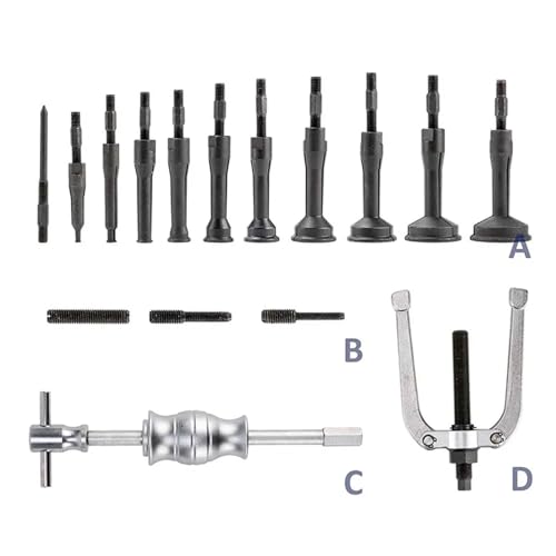 Jeu de marteau d'extraction de roulement intérieur avec pinces expansibles 16 pièces