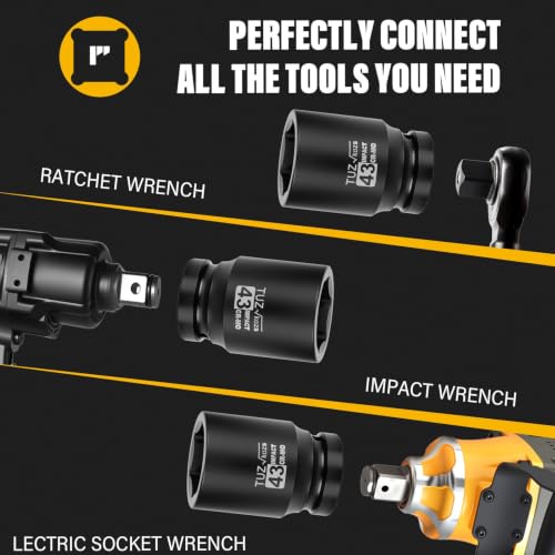 Image of 1 Inch Drive 43mm Deep Metric 6 Point CR-MO Impact Socket