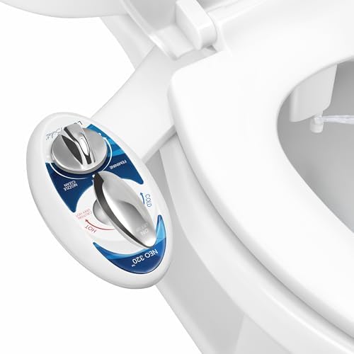 LUXE Bidet NEO 320 - Warm Water Bidet Attachment for Toilet Seat, Blue