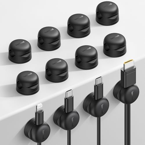 Lamicall 12Pack Rotatable Cord Organizer, Desk Office Nightstand Accessories - Cable Management Clips, Desk Phone Charger Holder Gadgets, Wire Organizer Keeper Home Workspace Dorm Organizers