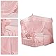Ymiko Luxus Prinzessin 3 Seitenöffnungen Bett Baldachin Moskitonetz 4 Ecken Vorhangnetz Bettwäsche für Schlafzimmer(150 * 200 * 200-ROSA)