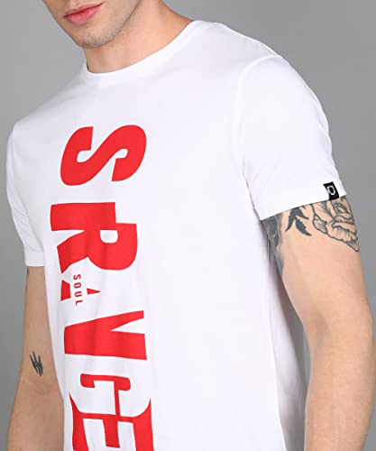 Image of Urbano Fashion Men's Graphic Printed Round Neck Half Sleeve Slim Fit Cotton T-Shirt