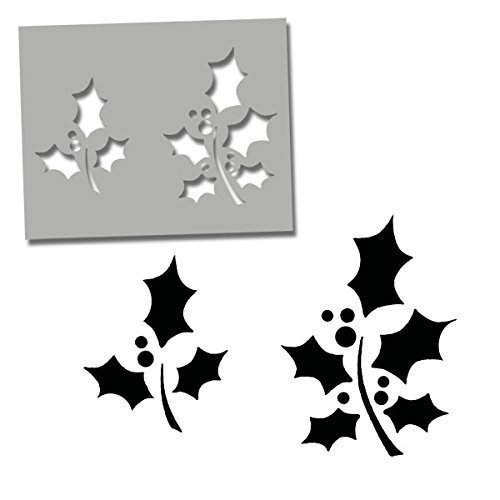 Christmas Holly Stencil | Art Craft Stencil - Decorating & Painting DIY Tool - Reusable - Paint Walls, Fabric, Furniture (L/See Images)