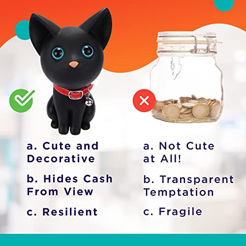 Cat Piggy Bank - Unbreakable Plastic Kids Money Bank - Easter Gift Cute Decorative Kids Toy Coin Savings Bank - Large Cat Bank Gift For Children, Boys And Girls #TOP3