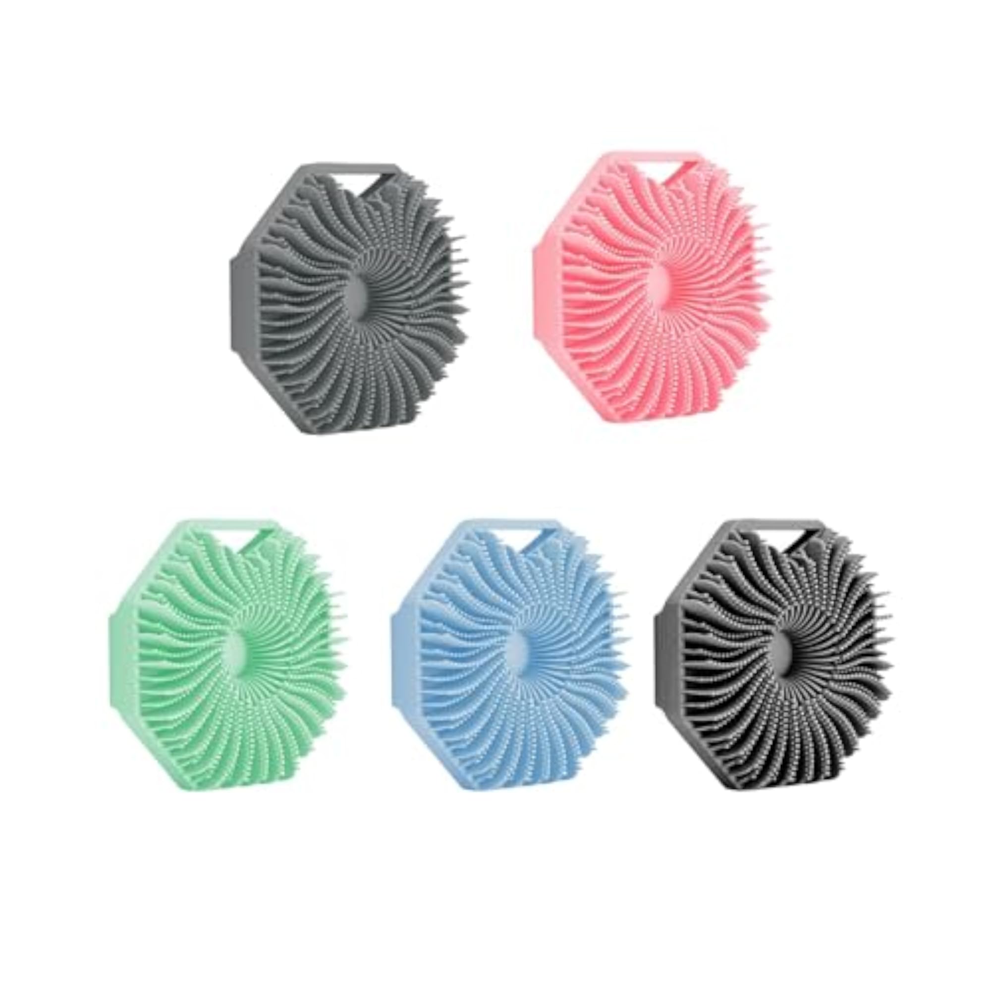 Silicone Shower Scrubber Body Brush, Octagonal Shape