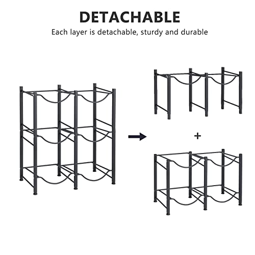 Water Cooler Jug Rack, 3-Tier Heavy Duty Water Bottle Holder Storage Rack 5 Gallon Water Jug Holder For 6 Bottle, Black #TOP2