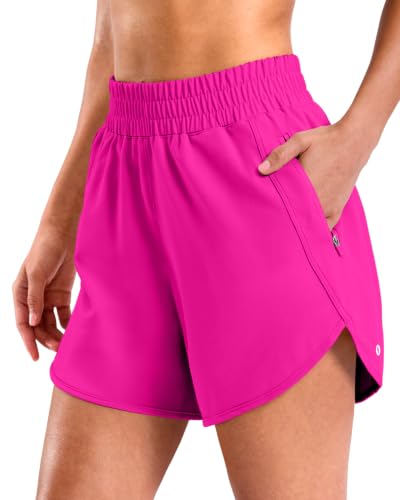 SANTINY Women's 3"/4"/5" Athletic Running Shorts (Rose-L5_S)